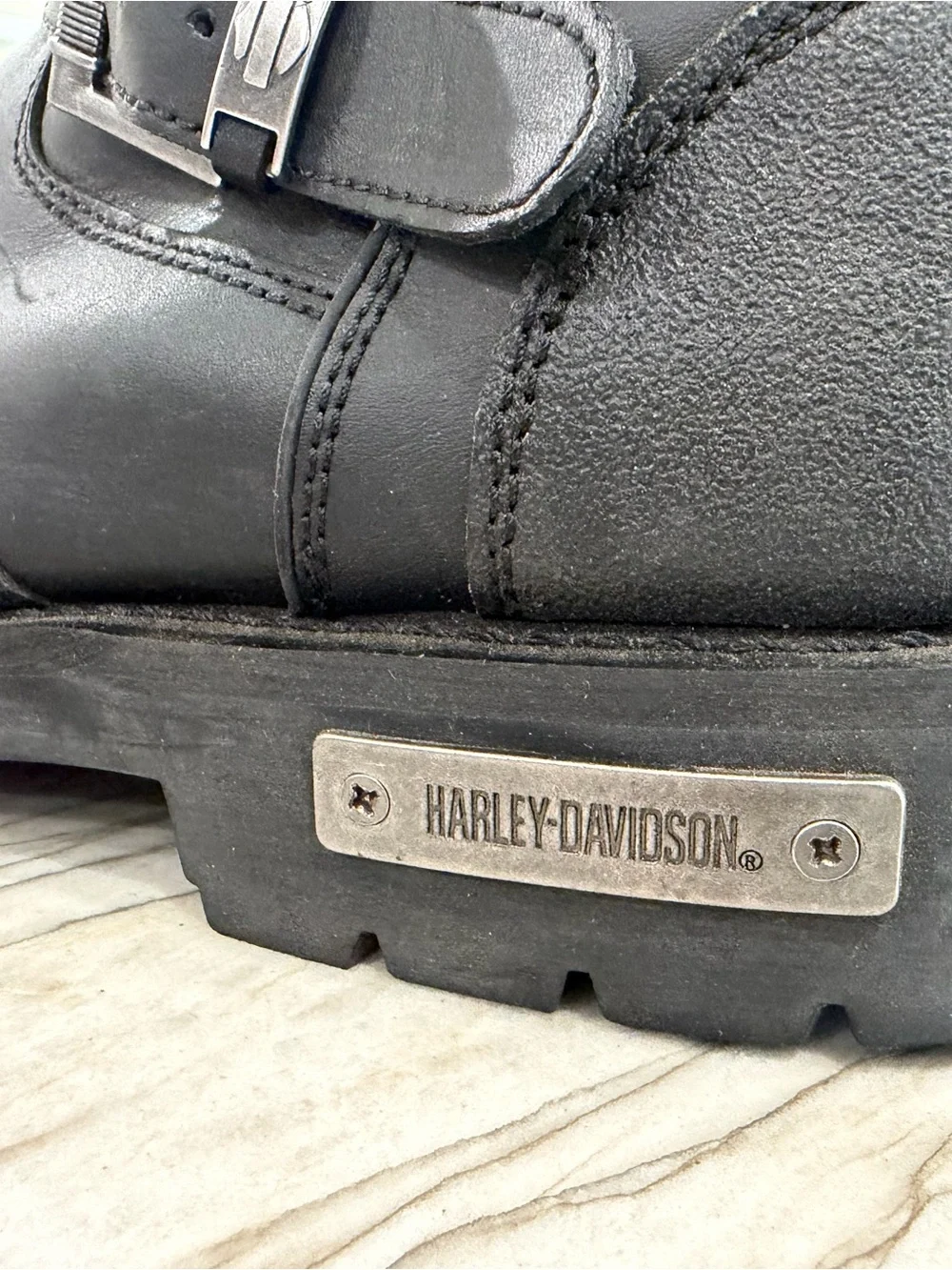 Harley-Davidson Shift Engineer D95115 Black Leather Motorcycle Boots Men’s 11.5